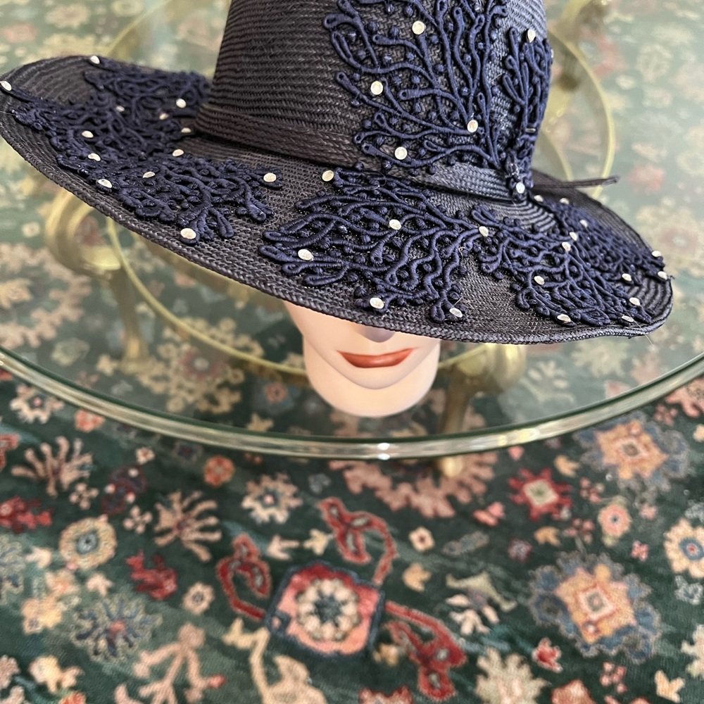 Mr John Classic Navy Wide Brim Hat